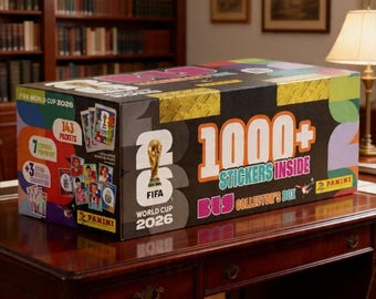FIFA World Cup 2026 Sticker Collection Big Collector Box, Panini 1000+ Stickers Set, Soccer Album Cards Bundle Gift