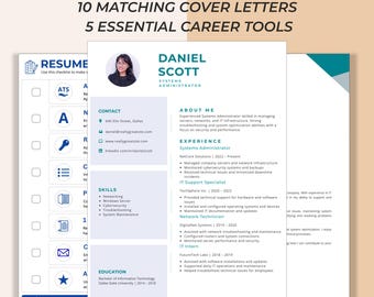 All-in-One Resume, Cover Letter and Career Tools Bundle, Editable Professional Job Search Kit