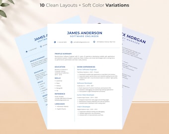Professional ATS Resume Templates, Editable Canva Resume Bundle for Modern Job Seekers