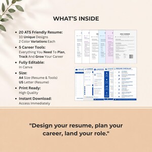 ATS Resume Bundle and 5 Career Success Tools Kit Canva Job Search System image 2