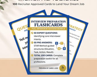 Interview Prep Flashcards PDF Job Interview Questions STAR Method Behavioral Strategy Guide
