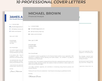 Professional Cover Letter Templates, ATS-Friendly Editable Canva Bundle for Job Search