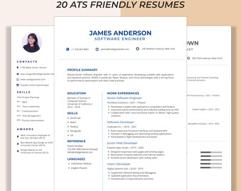 Professional ATS Resume Templates, Editable Canva Resume Bundle for Modern Job Seekers