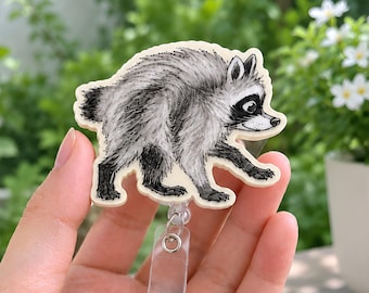 Jimothy Badge Reel, Trash Panda Badge Reel, Funny Raccoon Badge Holder, Jimothy Raccoon Gift, Wildlife Badge Reel, Raccoon Lover Gift Idea