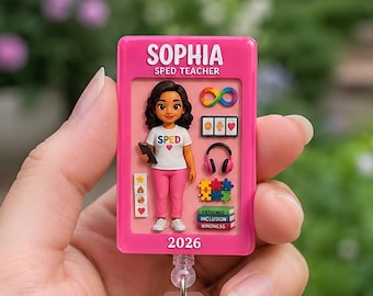 Personalized Teacher In Toybox Badge Reel, Sped Teacher Badge, Neurodiversity Badge Clip, Sped Squad Badge Holder, ABA Therapist Badge Reel