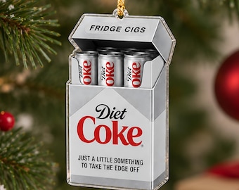 Diet Coke Fridge Cigs Ornament, Fridge Cigs Christmas Ornament, Diet Coke Christmas Ornament, Fridge Cigarette Ornament, Diet Coke Ornament