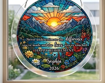 Sunset Acrylic Puzzle Suncatcher, Mountain River DIY Suncatcher Kit, Adult DIY Suncatcher Kit, Nature Lover Gift, Sunset Window Decor