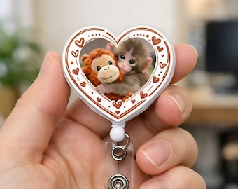 Baby Monkey Punch Badge Reel, Sad Monkey ID Holder, Animal Lover Badge Clip, Dear Punch, Baby Monkey Badge Reel, Rescue Story Badge Reel