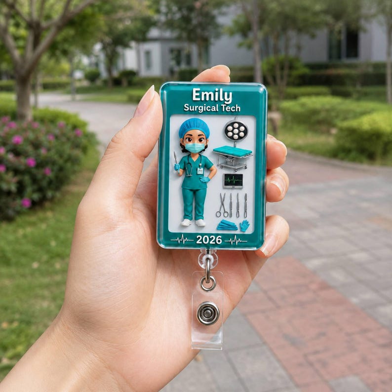 Personalized Surgical Tech Badge Reel, Nurse in Toybox Badge Reel ...