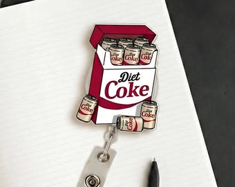 Diet Drink Cigarette Pack Badge Reel, Diet Soda Badge Reel, Nurse Survival Juice, Nurse Badge Reel, Diet Soda Lover, Caffeine Lover