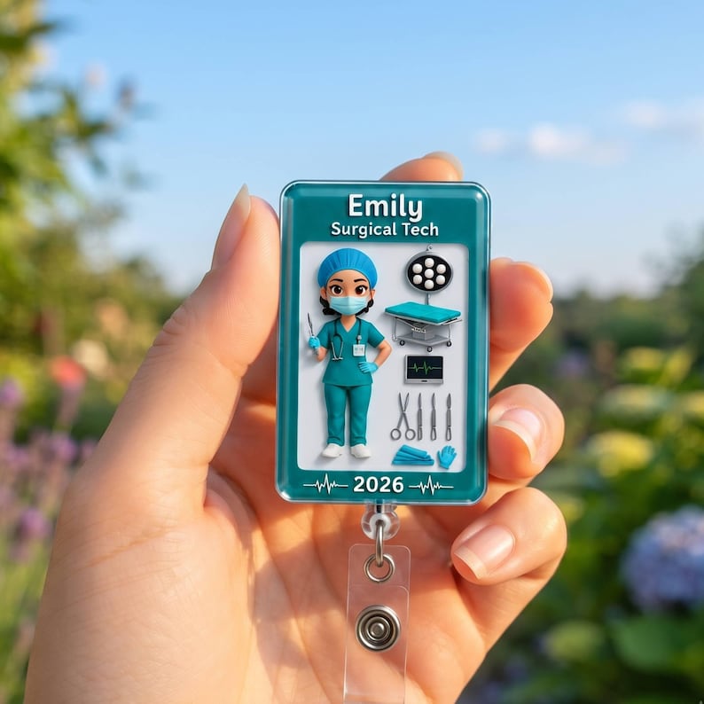 Personalized Surgical Tech Badge Reel, Nurse in Toybox Badge Reel ...