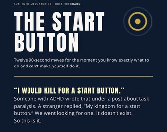 ADHD Task Paralysis Cards, Executive Function Printable Deck, Instant Download PDF