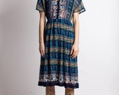 Japanese Vintage Dress // 70s Dress// Egyptian Circus Dress// Japan Size Small