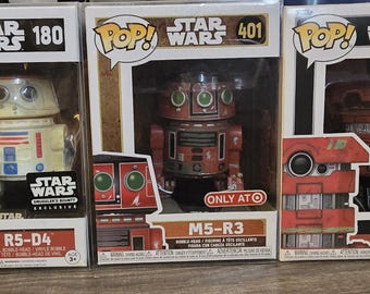 Star Wars Funko Pop Convention Exclusive Droid lot M5-R3 B2ENMO R5-D4 Rare