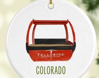 Telluride Gondola Round Porcelain Ornament