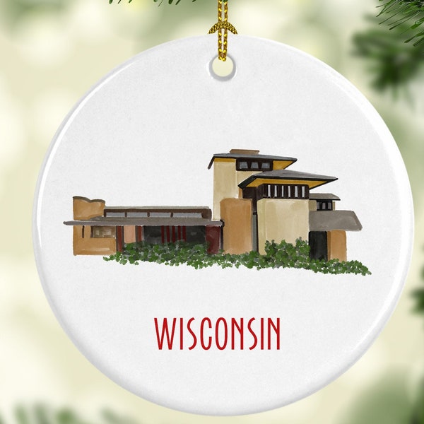 Taliesin Wisconsin Round Porcelain Ornament