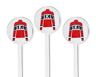 Ski Sweater Swizzle Sticks - Set of 10