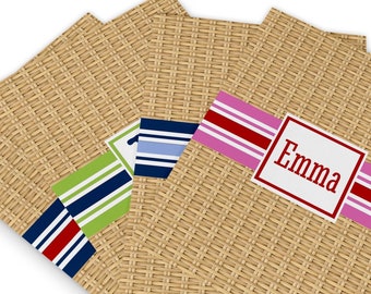 Wicker and Ribbon Stripe File Folder