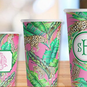 Pink Cheetah Party Hot/Cold Cups in 4 sizes - Set of 12