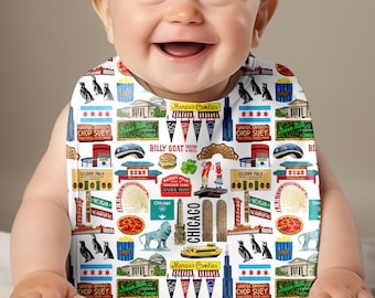 Iconic Chicago, IL Baby Bib