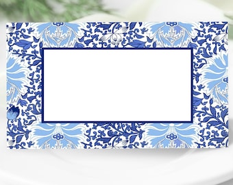 Blue Chinoiserie Floral Place Cards