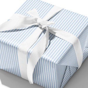 Blue Seersucker Gift Wrap