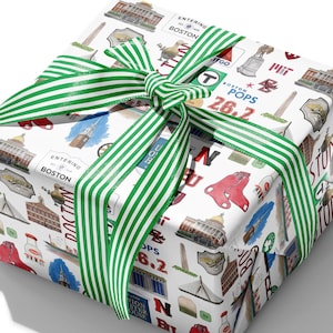 Iconic Boston, Massachusetts Watercolor Gift Wrap