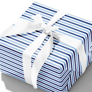 Blue Striped Gift Wrap