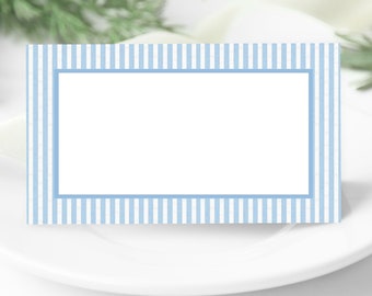 Blue Seersucker Place Cards