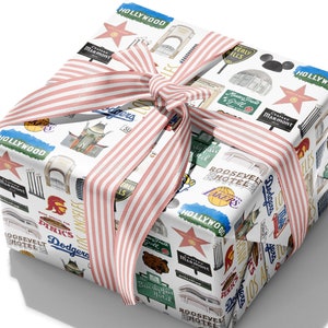 Iconic Los Angeles Watercolor Gift Wrap