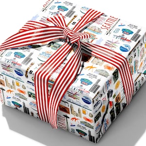 Iconic Seattle Washington Watercolor Gift Wrap
