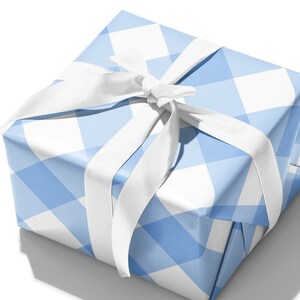 Blue Gingham Gift Wrap