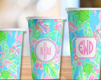 Pink Flamingo hot/cold cups - set of 12 - 4 sizes