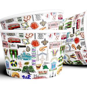 8 oz Iconic New Orleans Ice Cream, Soup, Favor Cup - Set of 12