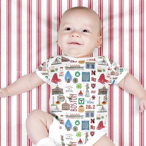 Iconic Boston, MA Baby Bodysuit