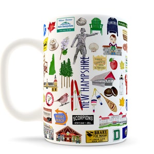 Iconic New Hampshire Watercolor Ceramic Mug