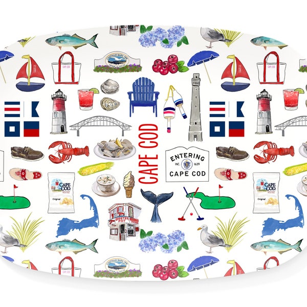 Iconic Cape Cod Watercolor DecoWare(TM) Platter