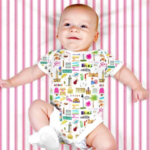 Iconic Miami FL Baby  Bodysuit