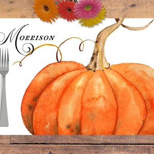 Pumpkin Disposable Paper Placemats - tear-away pad of 24