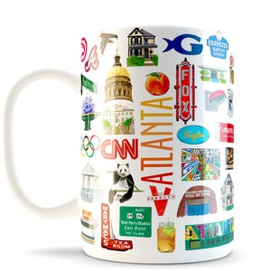 Iconic Atlanta Georgia Watercolor Ceramic Mug
