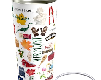 Iconic Vermont Watercolor 20 ounce Stainless Steel Hot/Cold Cup