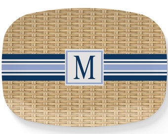 Wicker Striped DecoWare(TM) Platter