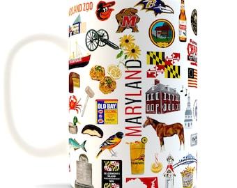 Iconic Maryland Watercolor Ceramic Mug