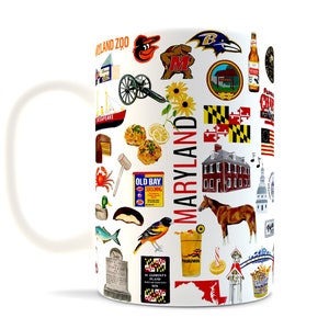 Iconic Maryland Watercolor Ceramic Mug