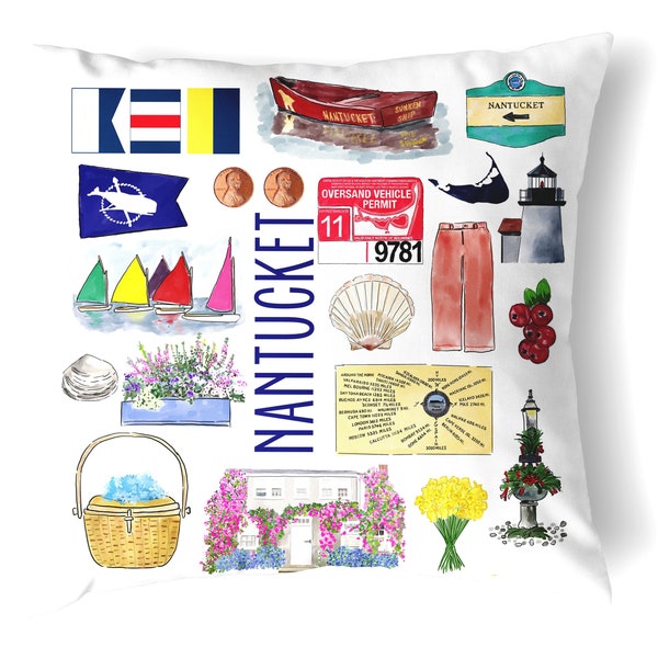 Reversible 18" Iconic Nantucket Throw Pillow