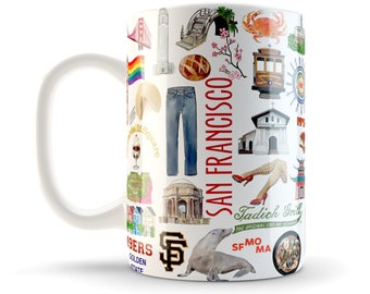 Iconic San Francisco Watercolor Ceramic Mug