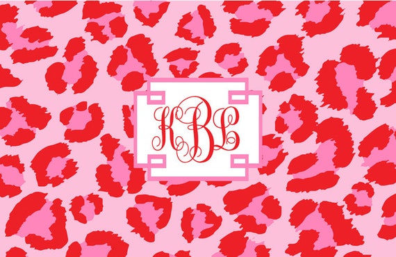 Personalized Disposable Pink and Red Leopard Print Placemats - set of 12 Il_570xn
