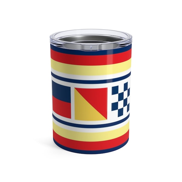 Personalized Nautical Signal Flag 10 oz Stainless Steel Tumbler