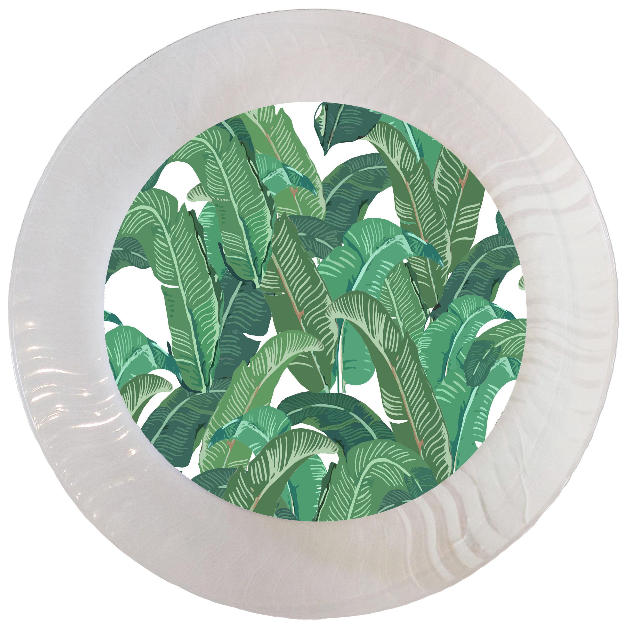 Tropical Banana Leaf Plastic Plates Set of 12 Etsy