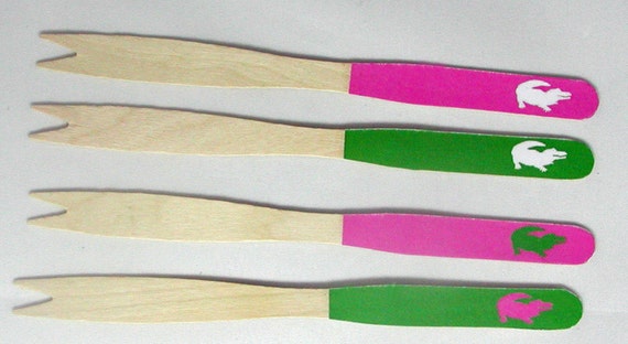 72 Color Choices - Alligator Cocktail/Fondue Forks - Set of 30 Il_570xn